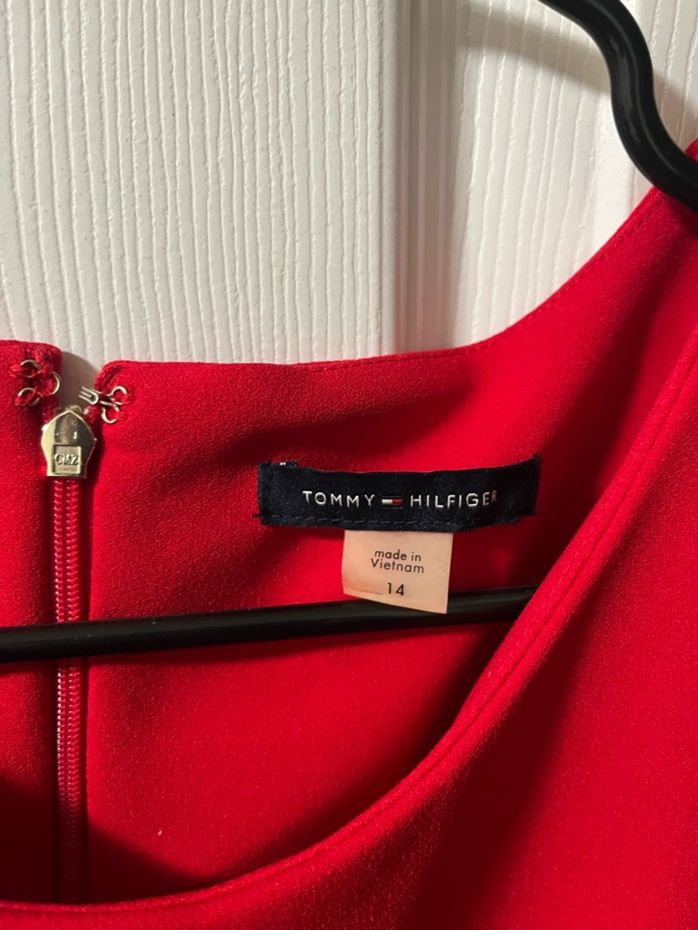 Tommy Hilfiger Red Fit & Flare Dress Size 14 Sleeveless Classic - Picture 4 of 4